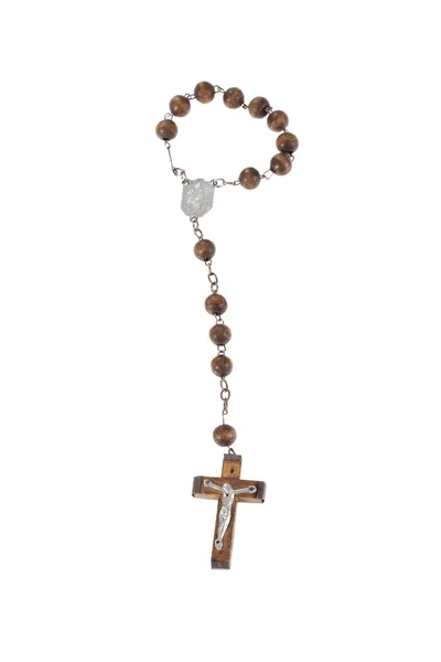 Manik-manik rosario kayu — Stok Foto