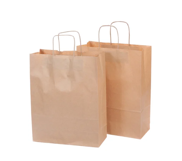 Dwie torby papierowe ekologiczne — Zdjęcie stockowe