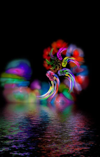 Abstract magic hurricane over water, mystic color diversity. — Stock Photo, Image
