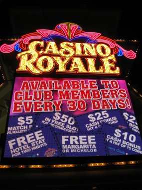 Fabulous Las Vegas Casino Royale night illumination. clipart