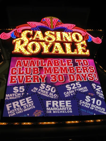 stock image Fabulous Las Vegas Casino Royale night illumination.