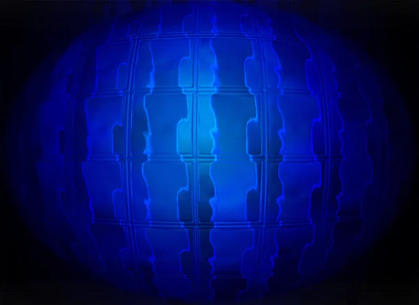 Esfera de vidrio azul abstracto, detalles científicos — Foto de Stock