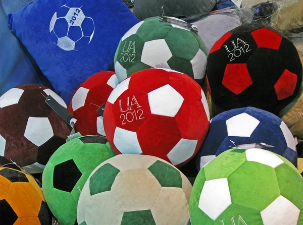 Sport balls with football emblem EURO 2012, Kiev, Ukraine. — Stock Photo, Image