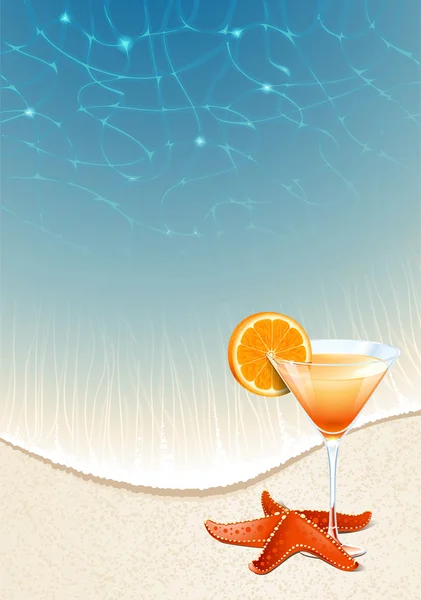 Cocktails op het strand — Stockvector