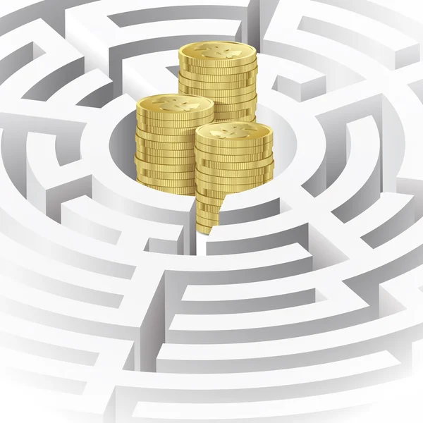 L'argent dans le labyrinthe — Image vectorielle