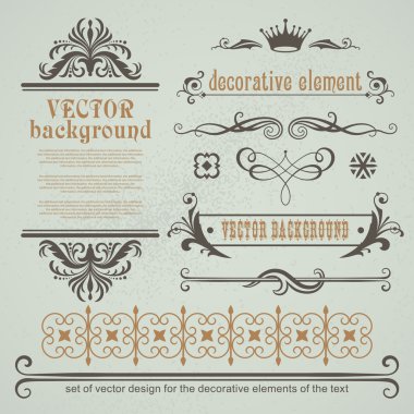 Set of decorative calligraphic elements clipart