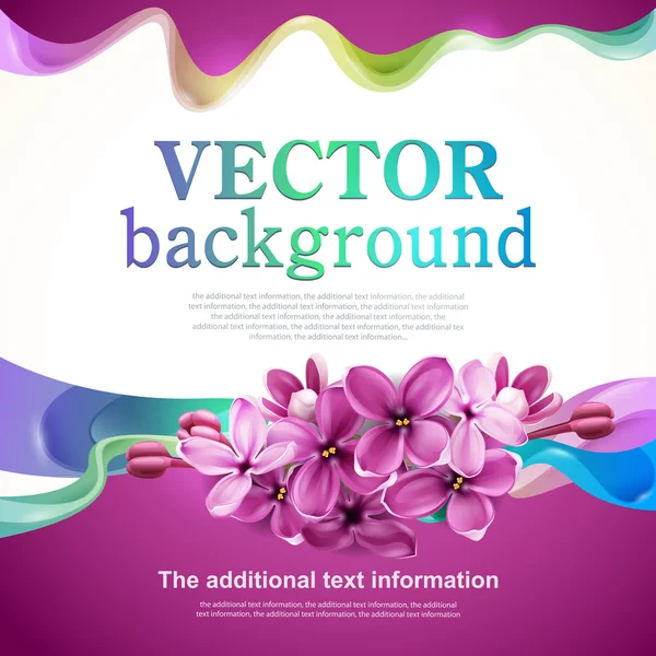 Diseño abstracto con flores lila — Vector de stock