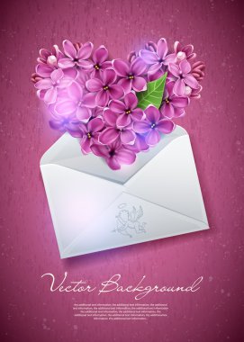 Heart from flowers of a lilac clipart