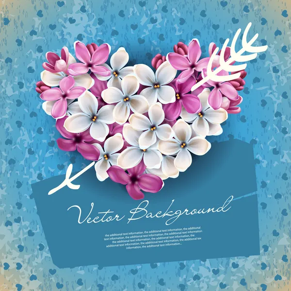 Heart from flowers of a lilac — Stock Vector