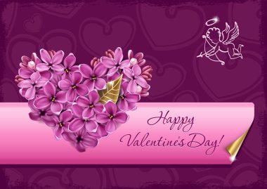 Heart of lilac clipart