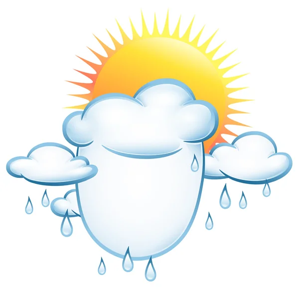 Mraky a déšť a slunce — Stockový vektor