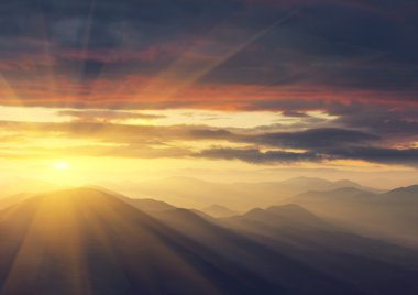 Sunrise in the Mountains clipart