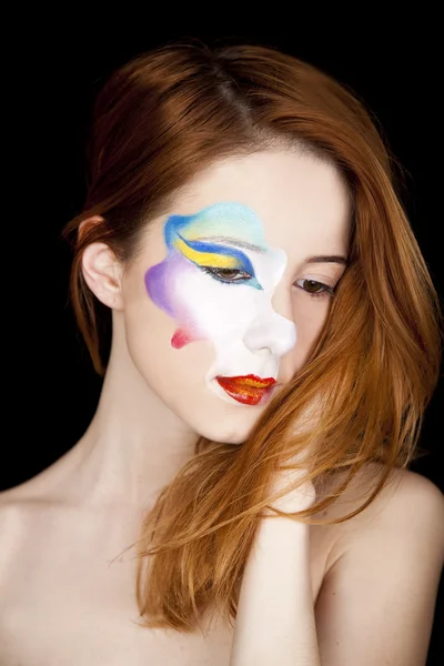 Krásná rusovláska dívka s make-up. — Stock fotografie