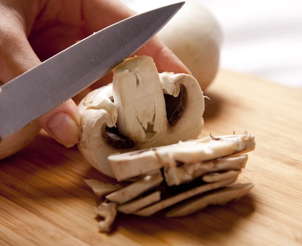 stock image Mushrooms cutting