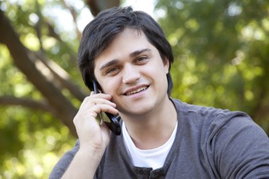 Men with mobile phone.