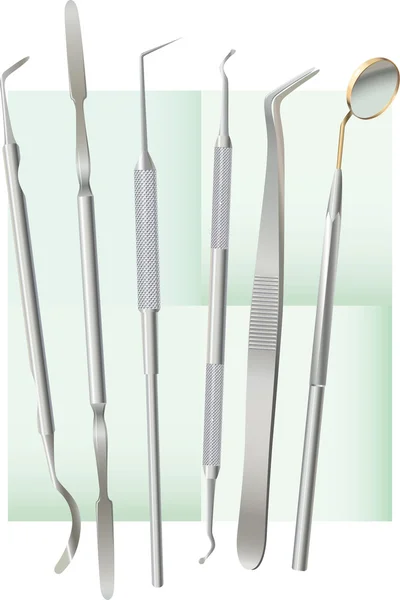 Zahnmedizinische Werkzeuge — Stockvektor