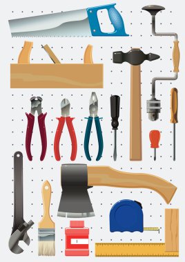 The vertical panel with the various tools accurately and compactly placed o clipart
