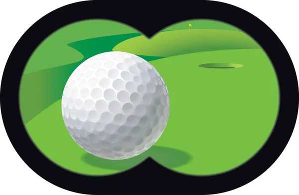 Golfing with binoculars — Stockvector