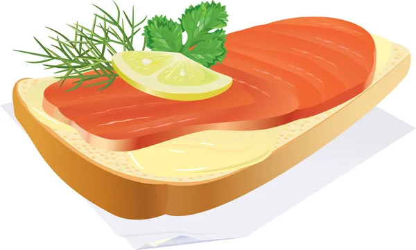 Sanduíche com peixe — Vetor de Stock