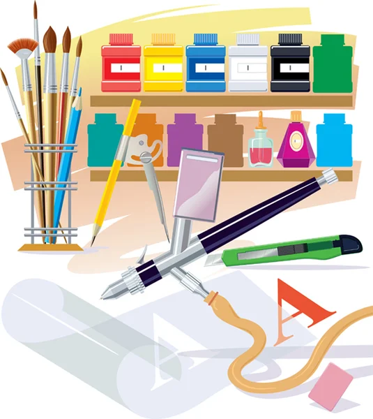 Tools of the artist — Stock Vector