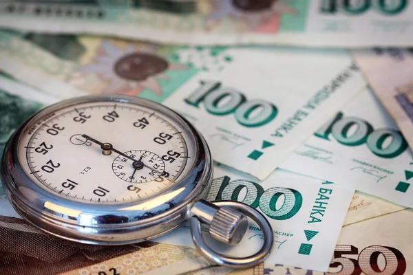 Chronometer and Bulgarian leva — Stock Photo, Image