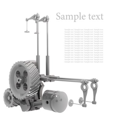 motor arka plan v8 3d render yüksek çözünürlük