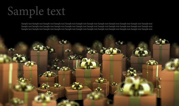 美丽的礼品盒与丝带3D渲染（高分辨率 ) — 图库照片