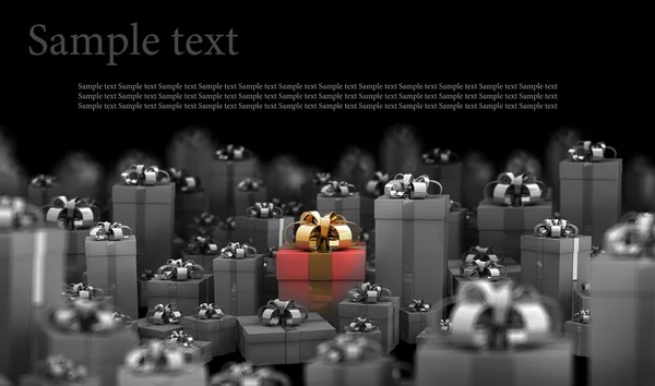 Bellissime scatole regalo con nastro di rendering 3D (alta risoluzione  ) — Foto Stock