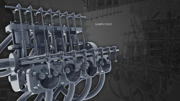エンジン 3 d の技術の背景。グレー — ストック写真