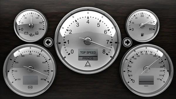 Dashboard detail 3d on black background ( high resolution ) — Stock Photo, Image