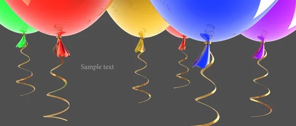 Multicolore ballons parti isolé fond illustration 3d. haute teneur en résol — Photo