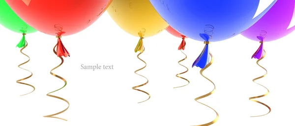 Balões partido multicolorido isolado no fundo branco ilustração 3d. h — Fotografia de Stock