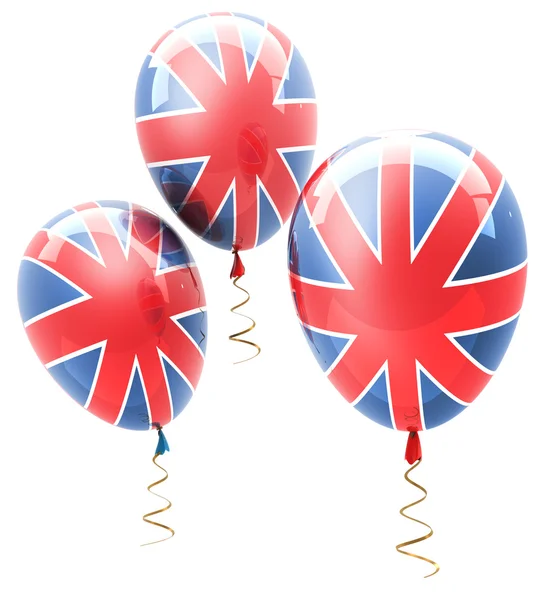 Boules avec des symboles du Royaume-Uni sur un fond blanc (haute résolution) 3d — Photo