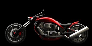 Concept motorcycle isolated on black background (No trademark issues is my own design) High resolution 3D clipart