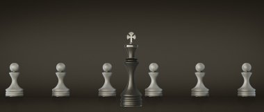 Satranç liderlik kavramı yüksek çözünürlükte 3d