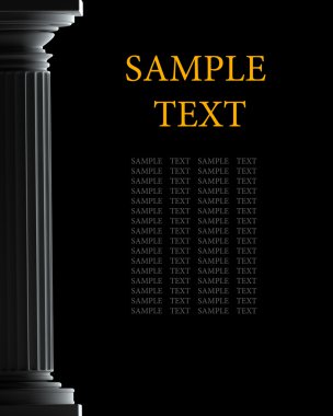 Classic Column isolated on black background High resolution 3D clipart