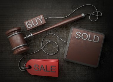 Auction gavel High resolution 3D image