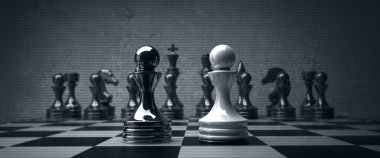Black vs wihte chess pawn background. high resolution clipart
