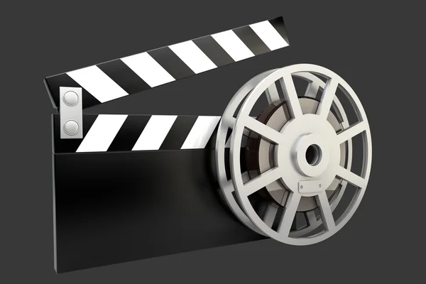 Film en klap bestuur films symbool. hoge resolutie. 3D-beeld — Stockfoto
