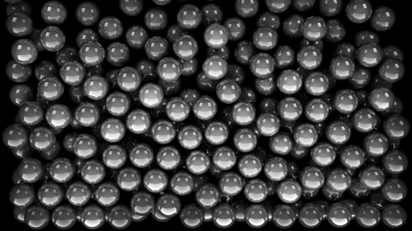 Stříbrná mramorové kuličky jako pozadí 3d — Stock fotografie