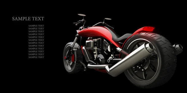 Concept motorcycle isolated on black background (No trademark issues is my own design) High resolution 3D — Stock Photo, Image