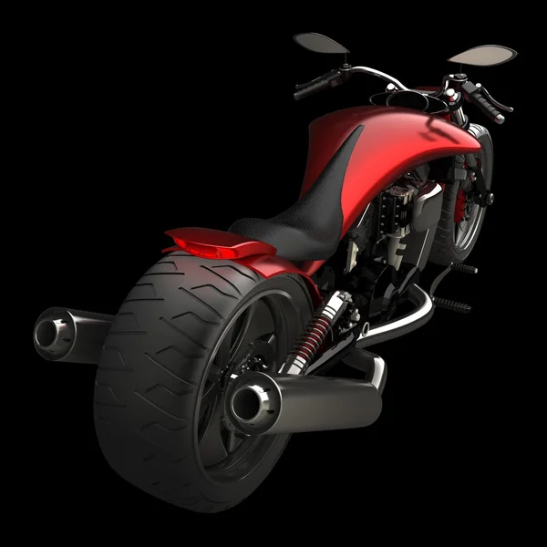 高解像度 (商標問題は私自身のデザイン) 黒い背景に分離されたオートバイの概念 3 d — ストック写真