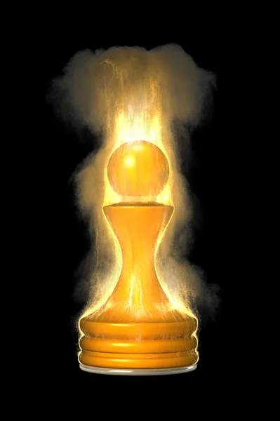 Chess flaming High resolution. 3D image — Stock Photo, Image