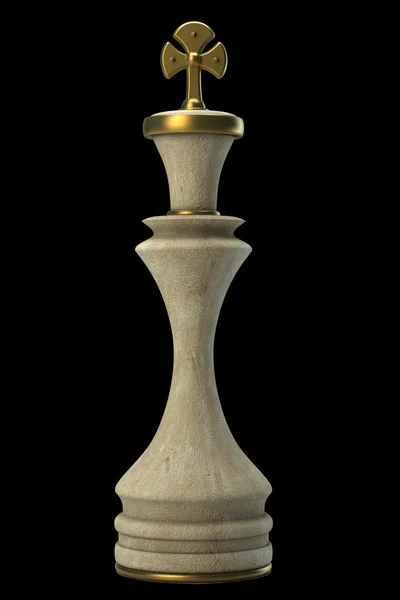 Шахматный Король Камень изолирован на черном фоне. Высокое разрешение. 3D изображение — стоковое фото