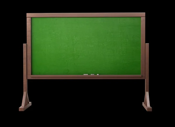 Velho blackboard em branco bagunçado isolado em fundo preto alta resolução 3D — Fotografia de Stock