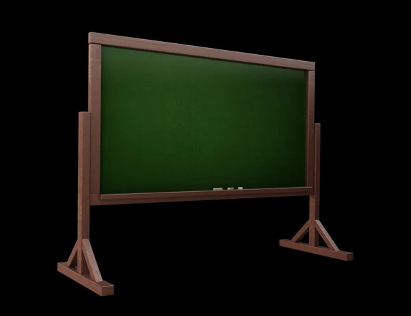 Velho blackboard em branco bagunçado isolado em fundo preto alta resolução 3D — Fotografia de Stock