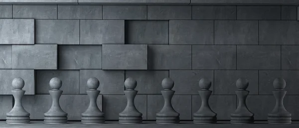 Pawns è un'illustrazione 3D realistica in stile antico — Foto Stock