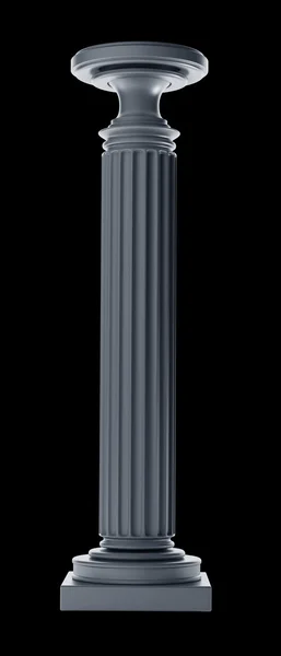 Klassiska kolumnen isolerad på svart bakgrund högupplöst 3d — Stockfoto
