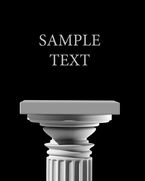 Pedestal de columna aislado sobre fondo negro 3D de alta resolución — Foto de Stock