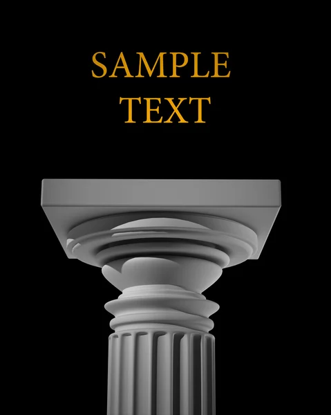 Pedestal de columna aislado sobre fondo negro 3D de alta resolución —  Fotos de Stock